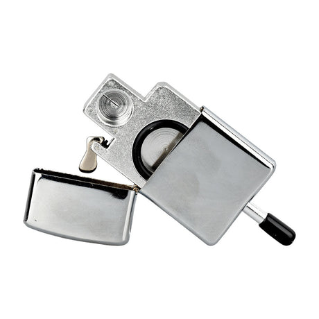 Old School Lighter Pipe, 2" Hand Pipe, Clear Color, Top View on White Background