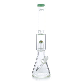 MAV Glass 19" Seafoam Wig Wag UFO Perc Tall Beaker with Ice Pinch Front View