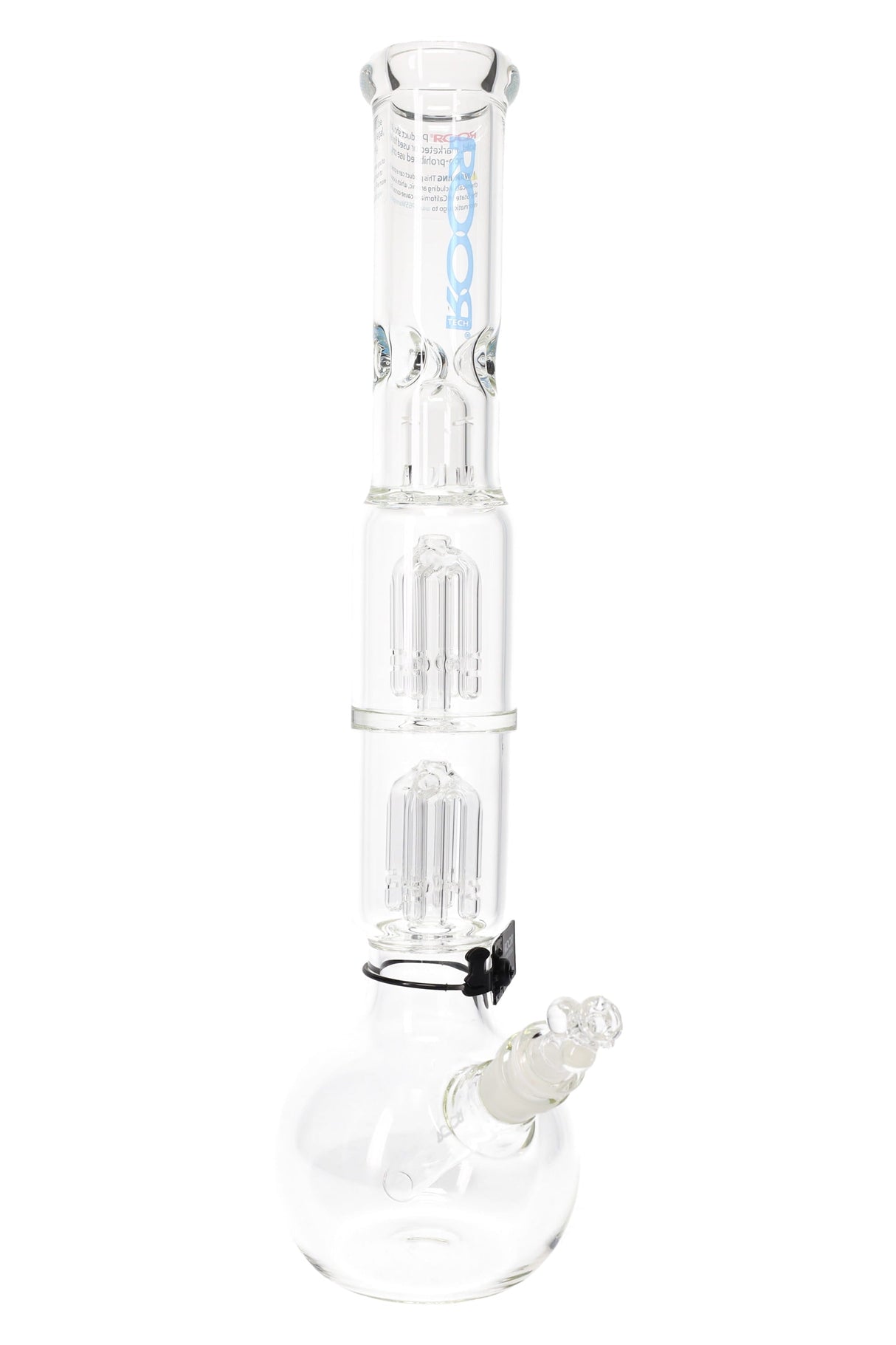 ROOR Tech 17″ Bubble-Base Bong with Dual Tree Percs – 5mm – Assorted Decals