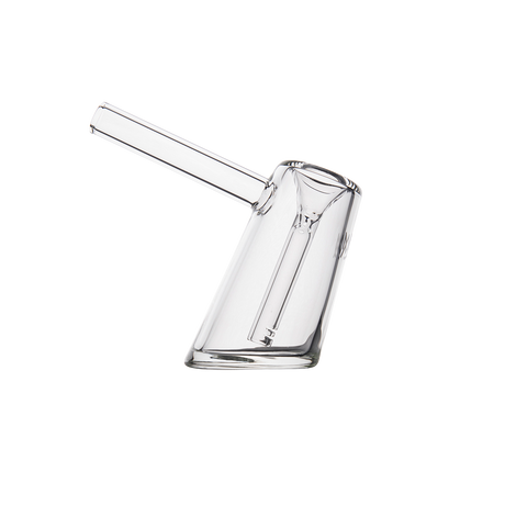 MJ Arsenal Fulcrum Bubbler, compact borosilicate glass, side view on a white background
