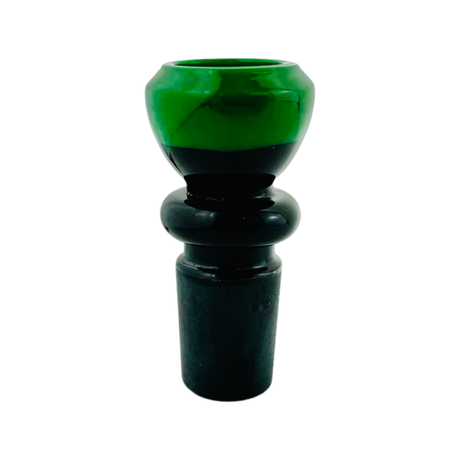 MAV Glass 19mm Cereal Bowl Bong Bowl in Green and Black - Front View