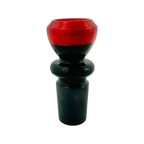 MAV Glass 19mm Cereal Bowl Bong Bowl in Red and Black - Front View