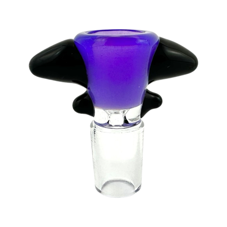 MAV Glass 19mm Fossil Horns Bowl in Purple and Black - Front View on White Background