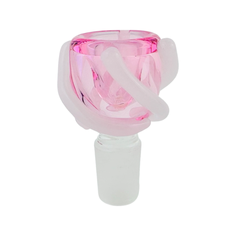 MAV Glass 19mm Pink Glazed Bong Bowl Front View on White Background