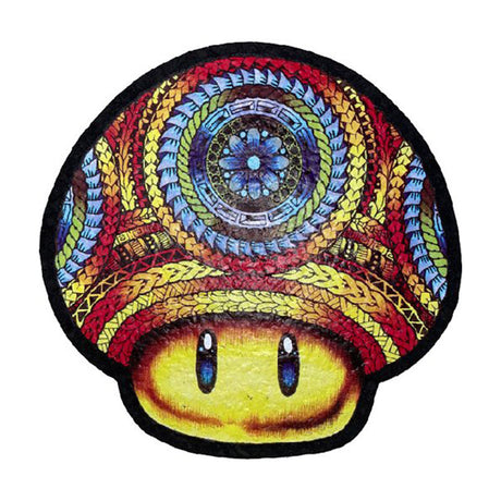 East Coasters 8 inch 1UP Mushroom Dab Mat, colorful design, top view on white background