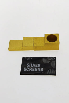 Gold Two-Piece Metal Magnetic Stealth Dry Pipe by Thick Ass Glass, 1" Size, with Screen