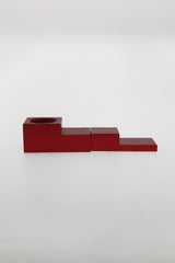 Thick Ass Glass 1" Red Metal Magnetic Stealth Pipe for Dry Herbs, Extra Small, Side View