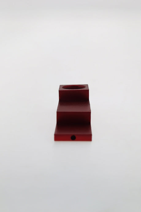 Thick Ass Glass 1" Red Magnetic Two-Piece Metal Stealth Pipe, Front View