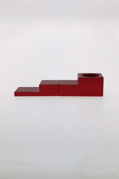 Thick Ass Glass 1" Red Steel Magnetic Stealth Pipe for Dry Herbs, Extra Small, Front View