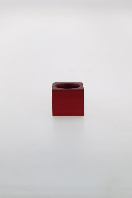 Thick Ass Glass 1" Steel Magnetic Stealth Dry Pipe in Red, Compact Design, Top View on White