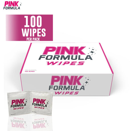 Pink Formula ISO Wipes - 100 All-Purpose Cleaning Wipes Pack Front View