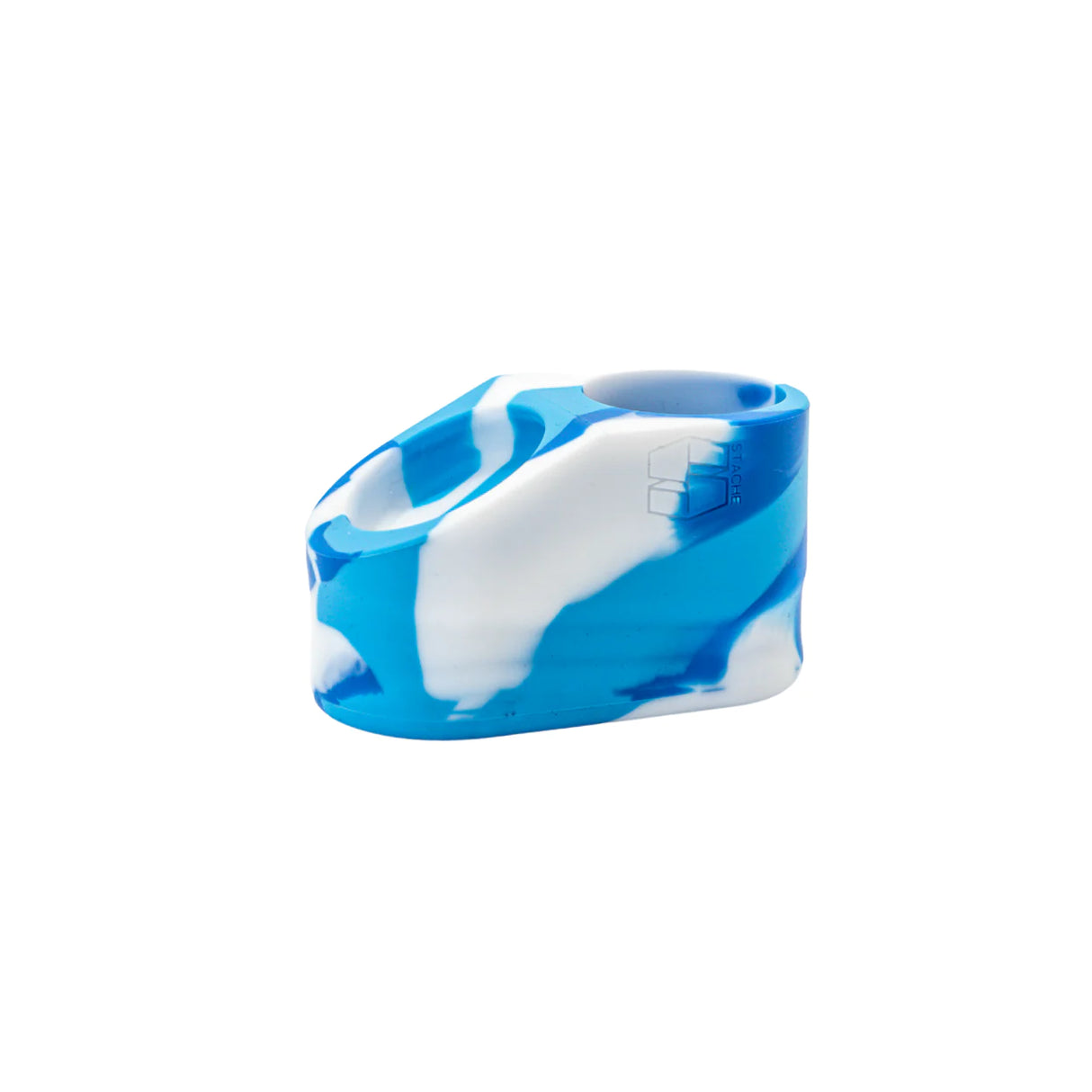 Stache Products The Base in Blue/White Swirl - Customizable Vape Accessory, Front View