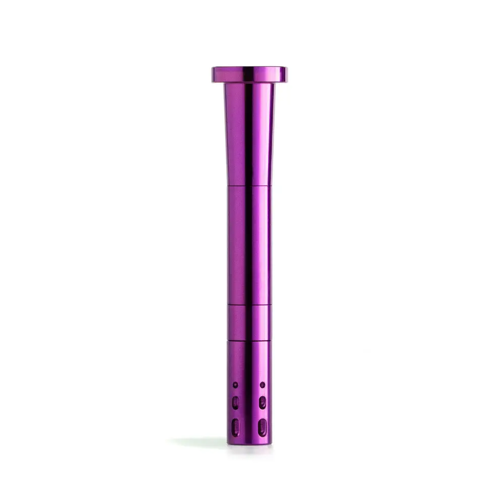 Chill Steel Pipes - Durable Purple Aluminum Downstem Front View on White Background