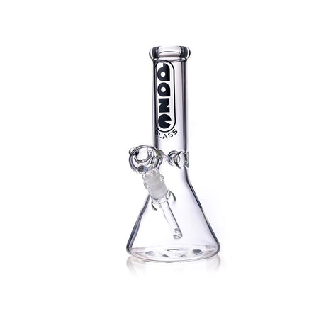 Daze Glass - 12" OG Beaker Base Glass Water Pipe Front View with Clear Glass and Logo