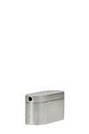 Thick Ass Glass 1.75" Metal Twister Stealth Dry Pipe in Silver, Extra Small Size, Front View