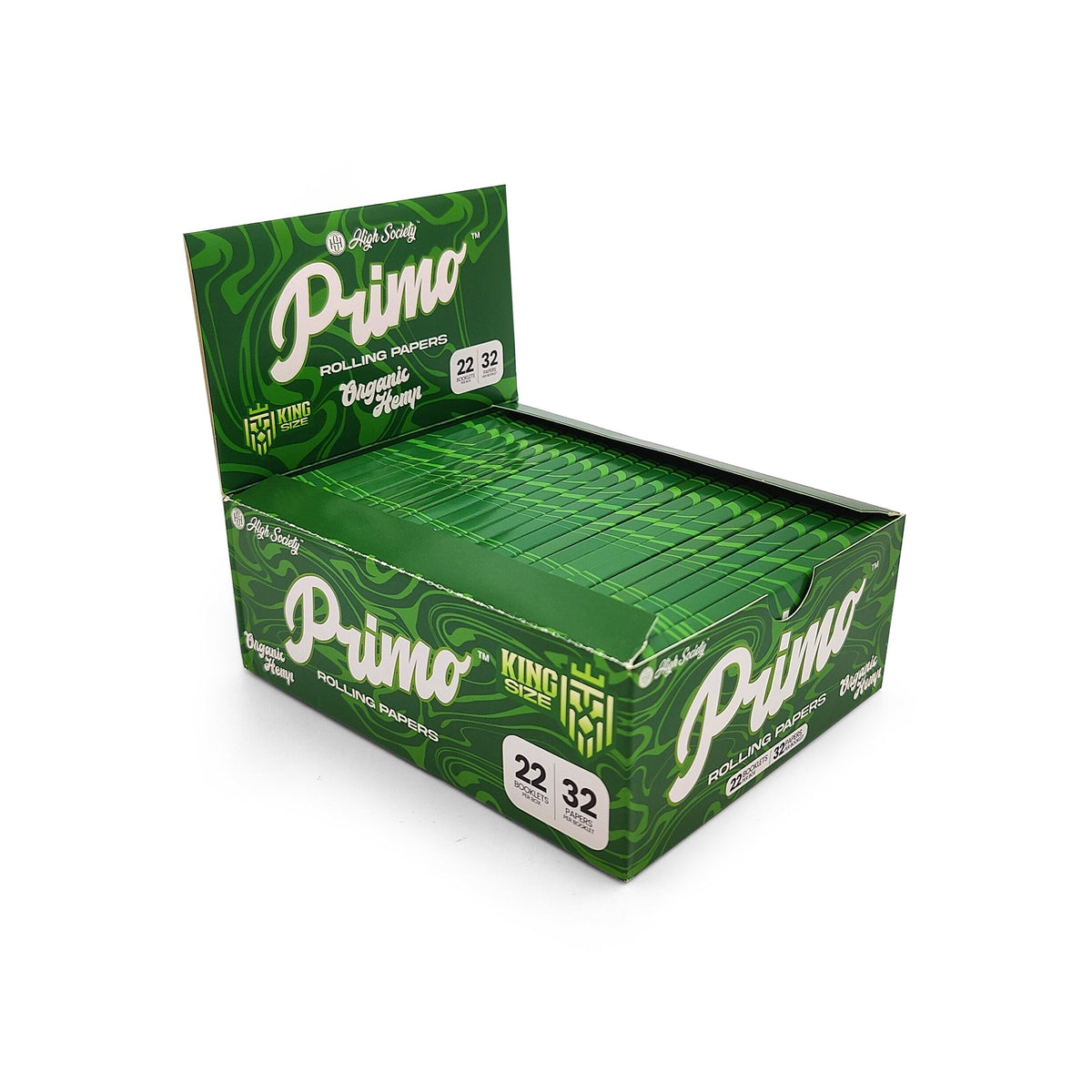 Primo Paper High Society - Primo Organic Hemp Rolling Papers w/ Crutches - King Si ...