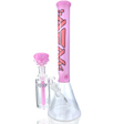 16" AFM Glass Extraterrestrial Pink Beaker Bong with Showerhead Perc, Front View