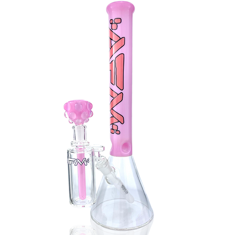 16" AFM Glass Extraterrestrial Pink Beaker Bong with Showerhead Perc, Front View