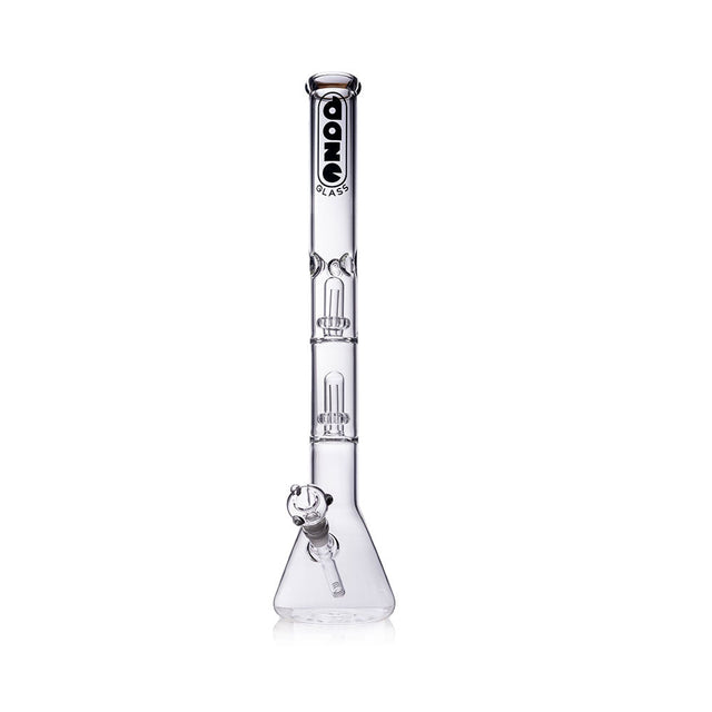 Daze Glass 22" Dual UFO Perc Glass Water Pipe Front View on White Background