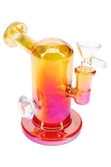 Multicolor Metallic Glass Mini Bong “Gem Glow” – Showerhead Perc – 5″