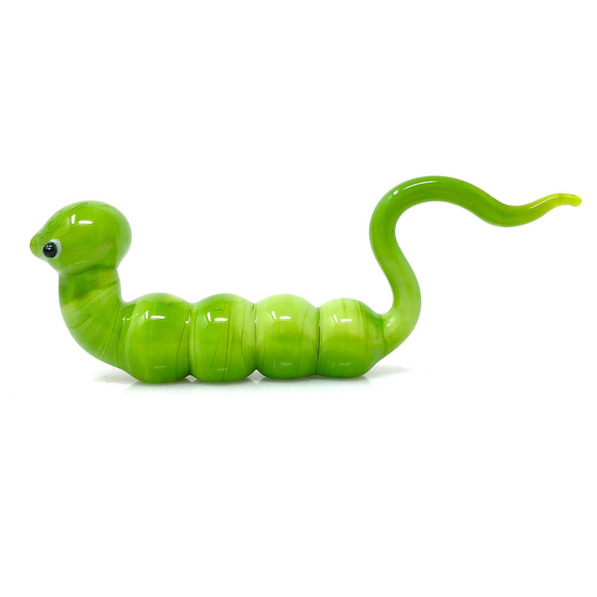 AFM Caterpillar Glass Dabber Tool in vibrant green with detailed segments, front view on white background