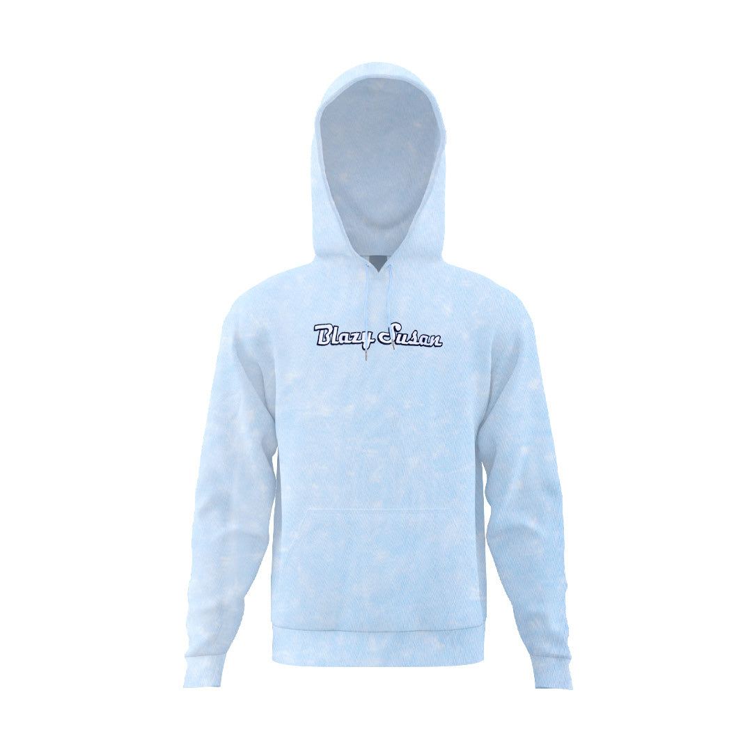 Blazy Susan Blue Hoodie Sweatshirt - Large - Front View on White Background