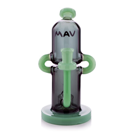 MAV Glass 2-Tone Double Uptake Pillbox Rig in Green & Clear - Front View
