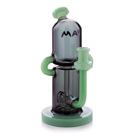 MAV Glass 2-Tone Double Uptake Pillbox Rig with Green Accents - Front View
