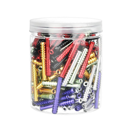 200PC Jar of Pinch Hitter Pipe 2" in Assorted Colors, Front View on White Background