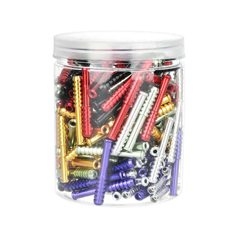 200PC Jar of Pinch Hitter Pipe 2" in Assorted Colors, Front View on White Background
