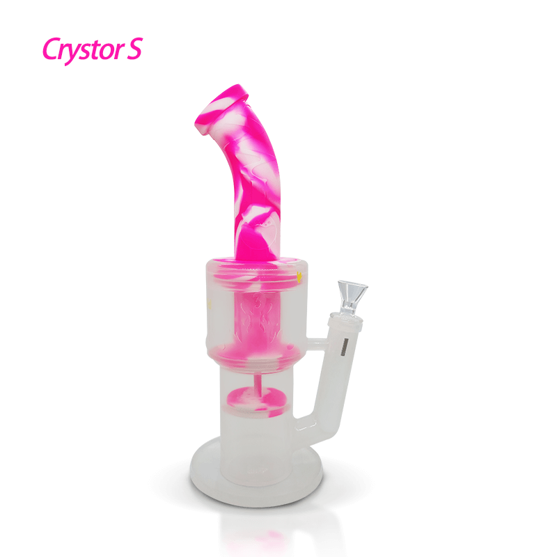 Waxmaid Crystor S Transparent Silicone Glass Water Pipe With Ice Catcher