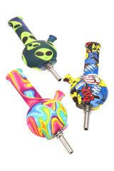 Silicone Water Pipe & Dab Straw “Pocket Hybrid” – 4½″ – Assorted Colors
