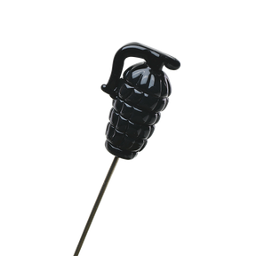 Empire Glassworks Grenade Poker for Bongs, Borosilicate Glass, Front View on Black Background