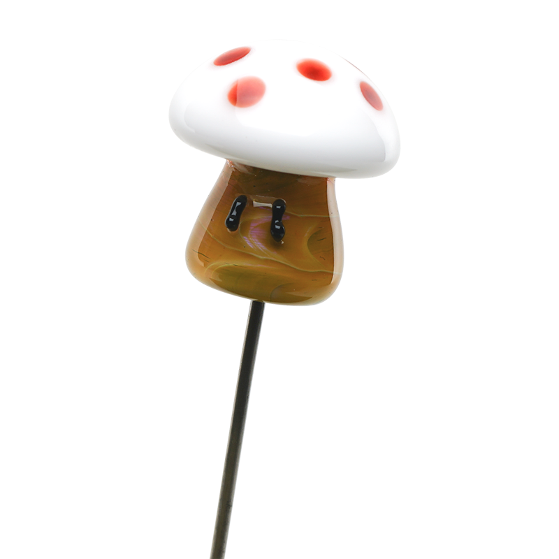 Empire Glassworks Mushroom Poker for Bongs, Borosilicate Glass, Front View on White Background