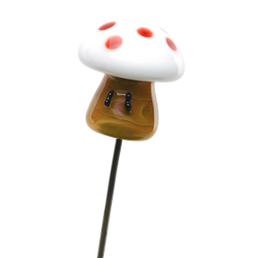 Empire Glassworks Mushroom Poker for Bongs, Borosilicate Glass, Front View on White Background