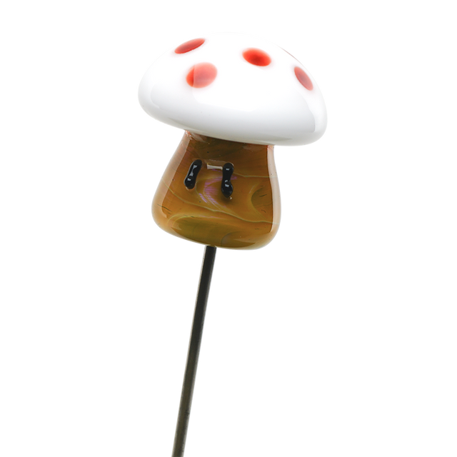 Empire Glassworks Mushroom Poker for Bongs, Borosilicate Glass, Front View on White Background