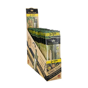 20PC DISPLAY - King Palm King Size Pre-Roll Wraps 2-Pack on retail stand