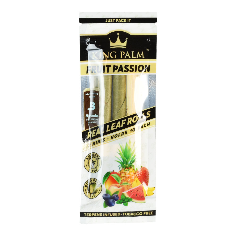 King Palms Hand Rolled Leaf Mini 2-pack, Fruit Passion flavor, front view on white background