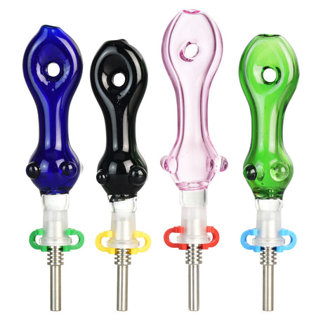 Assorted colors Dazed Donut Dab Straws set, 5.5" length, front view on white background