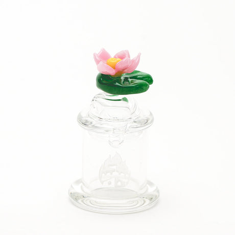 Empire Glassworks Borosilicate Carb Cap Stand with Lotus Flower Design - Front View