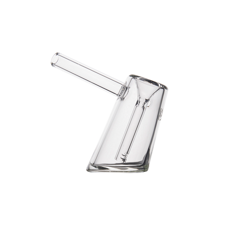 MJ Arsenal Fulcrum Bubbler side view, clear borosilicate glass, compact and classic design