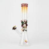 Empire Glassworks Forest Beaker Bong with intricate colored glass detailing, front view on white background