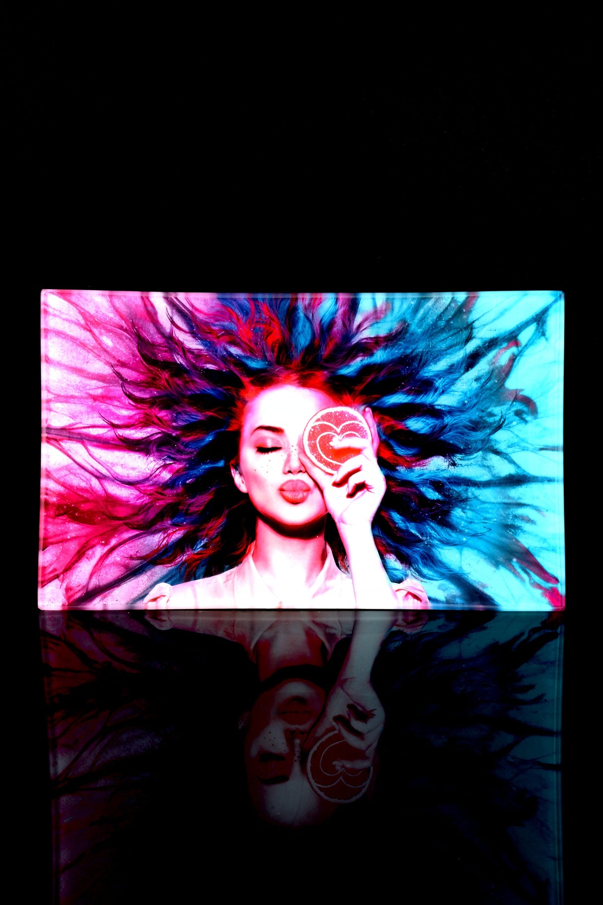 Large Art Glass Rolling Tray – 10" x 6"