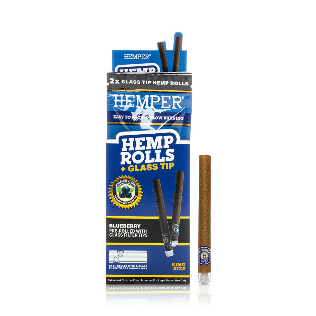 Pre-Rolled King Size Glass Tipped Hemp Rolls | 2PK