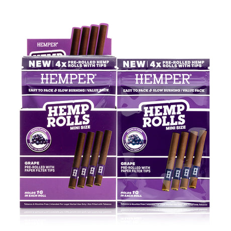 Pre-Rolled Mini Size Paper Tip Hemp Rolls | 4PK Display