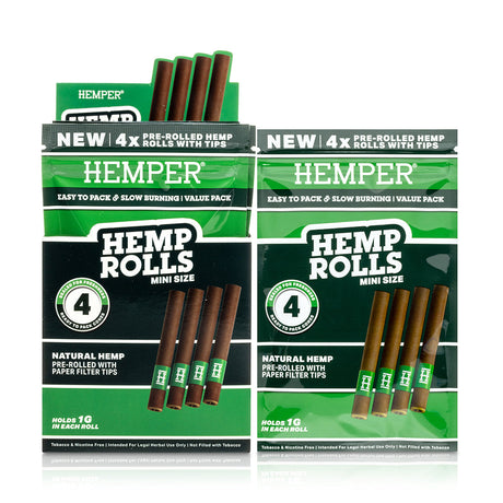 Pre-Rolled Mini Size Paper Tip Hemp Rolls | 4PK Display