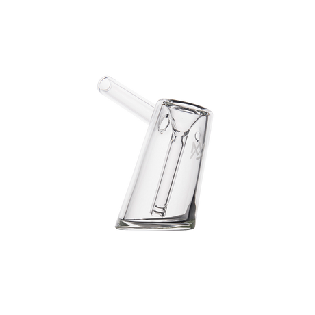 MJ Arsenal Fulcrum Bubbler in Borosilicate Glass, Angled Side View on White Background