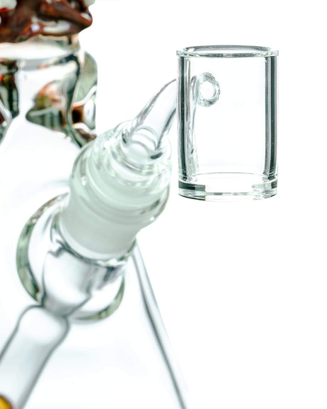 Clear 25mm Quartz Banger Nail for Dab Rigs, Male Joint at 45 Degree Angle, Close-up View