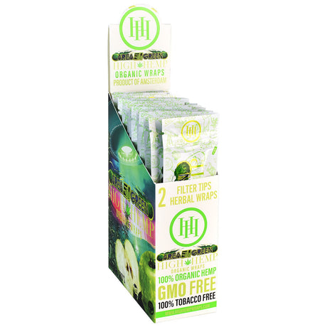 High Hemp Organic CBD Blunt Wraps 25 Pack in Area 51 Green flavor, displayed in box