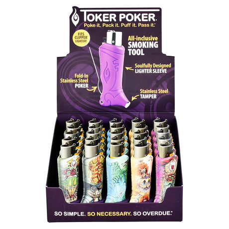 Assorted Toker Poker Lighter Sleeves with Alice in Wonderland designs, 25-piece display box